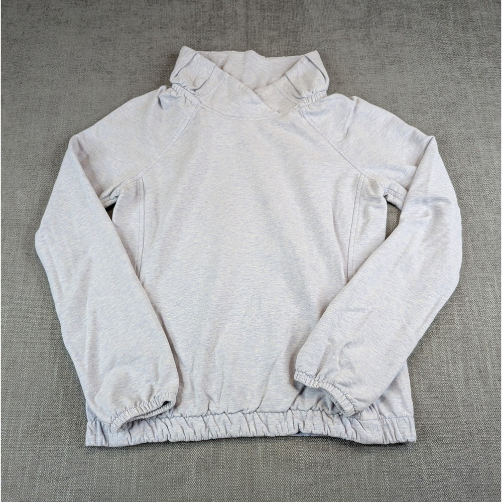 Lululemon Sweatshirt Women Sz 4 Gray Funnel Neck Elastic Pullover Running Casual - Picture 2 of 6